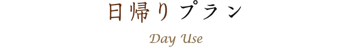 日帰りプラン Day Use